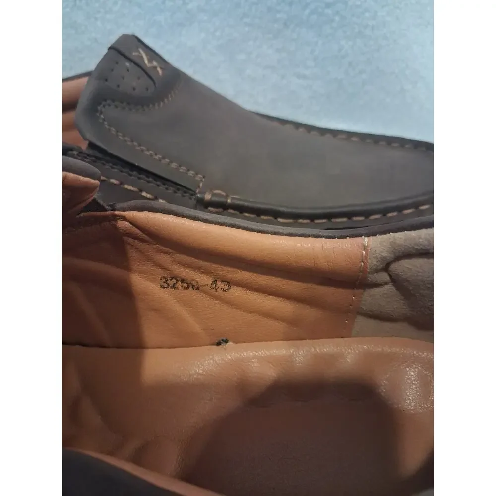 Shoes Slip Loafers On Brown Leather Slip Safety Shoes Composite Toe Sz 9.5 EE